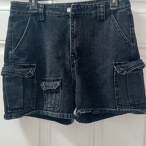 SHEIN Dark Denim Cargo Shorts SZ 30 $10 *purchased last year, wore twice-